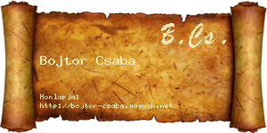 Bojtor Csaba névjegykártya